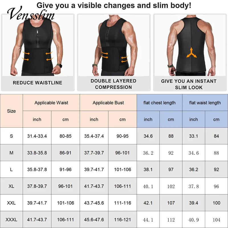 MEN´S NEOPRENE SAUNA WAIST TRAINER VEST